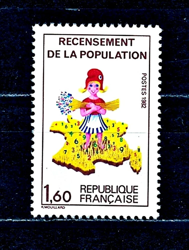 TIMBRE FRANCE NEUF SANS GOMME N° 2202 SANS LE N° 7 SUR LA CORSE - Photo 1/2