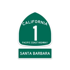 PCH 1 Santa Barbara Sign Sticker Decal