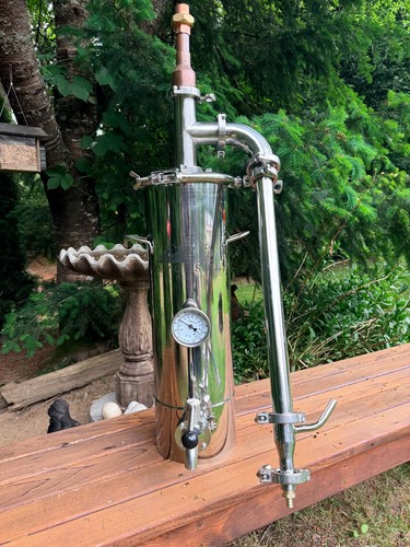Thumper/Doubler-5 gallon home distillery - stainless steel and copper moonshine