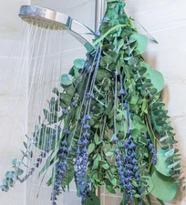 5 Kinds Eucalyptus & Lavender Stems 17" Natural Fresh Hanging Real Leaves Shower