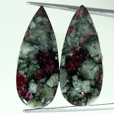 23.00Cts Natural Eudialyte Pear Pair Cabochon Loose Gemstone