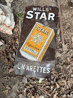 Wills's Star Cigarettes Enamel Brown Sign Size 91cm x 46cm
