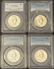 Lot of 4 1962 & 1963 Franklin 90% Silver Half Dollars PCGS MS64 ($2 Face Value)