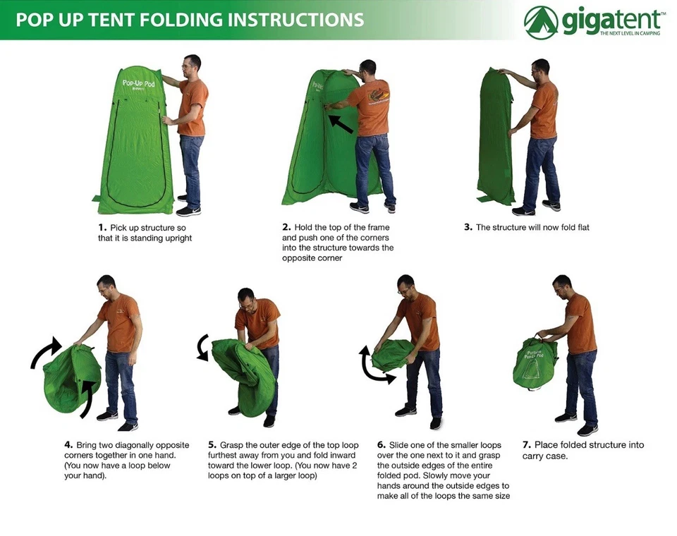 Pop-Up Pod Portátil Negro GigaTent Cambiador Tienda para Camping/Playa Foto 4 de 4