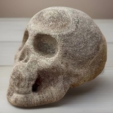 Pink Zebra Jasper SKULL Crystal Figurine Carving 229.6 grams