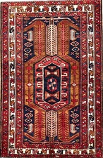 Ardebil Rug 5'5 x 3'6 – Semi-Antique Wool Carpet, Hand-Knotted Art- Room Home