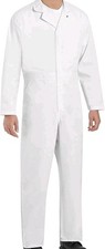 NWT Red Kap Mens Twill Action Coverall Painters Suit White Size 40 Long Chest Po