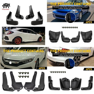 #ad Splash Car Guards Mud Flaps Rear Front Tires for 2017 2021 Honda Civic Hatchback $26.09