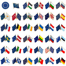 Europäische Union Freundschaft Doppelländer Flaggen EU Metall Emaille Pin Anstecker
