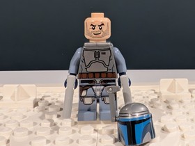 LEGO Star Wars Jango Fett Minifigure Smile, Blue, Bounty Hunter, SW0468 75015