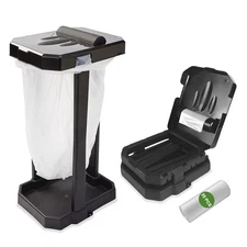 Collapsible Trash Bag Holder with 20 Pcs Trash Bags, Portable Trash Can with ...