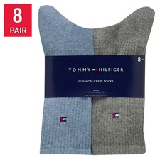 Tommy Hilfiger Men's Casual Cushion Crew Socks 8 pairs New Free Shipping