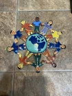 Vintage Children of the World Oil Drum Metal Hand Painted Sign 11”