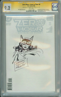 ZERO HOUR CRISIS IN TIME #0 CGC SIGNATURE SERIES SHELDON MOLDOFF CATWOMAN SKETCH