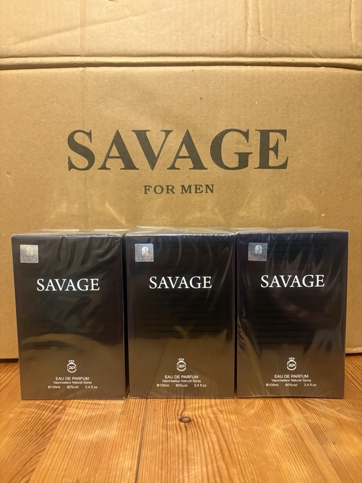 ZAK PERFUMES Savage for Men 3 X 100ml Eau de Parfum Spray Aftershave For Him Christmas Gifts