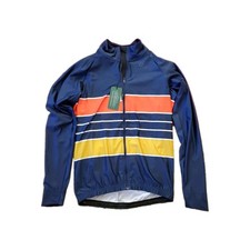 MAGLIA UOMO GRANDE VELOCIO TRICOLORE BRETONE MANICA LUNGA ZIP INTERA TASCA POSTERIORE