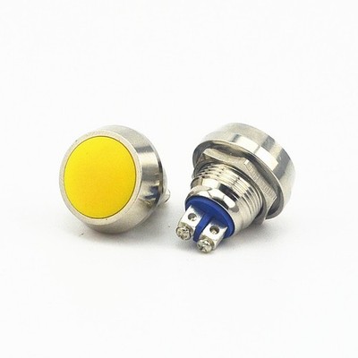 12mm Starter Switch / Yellow    Metal Push Button Switch #jg