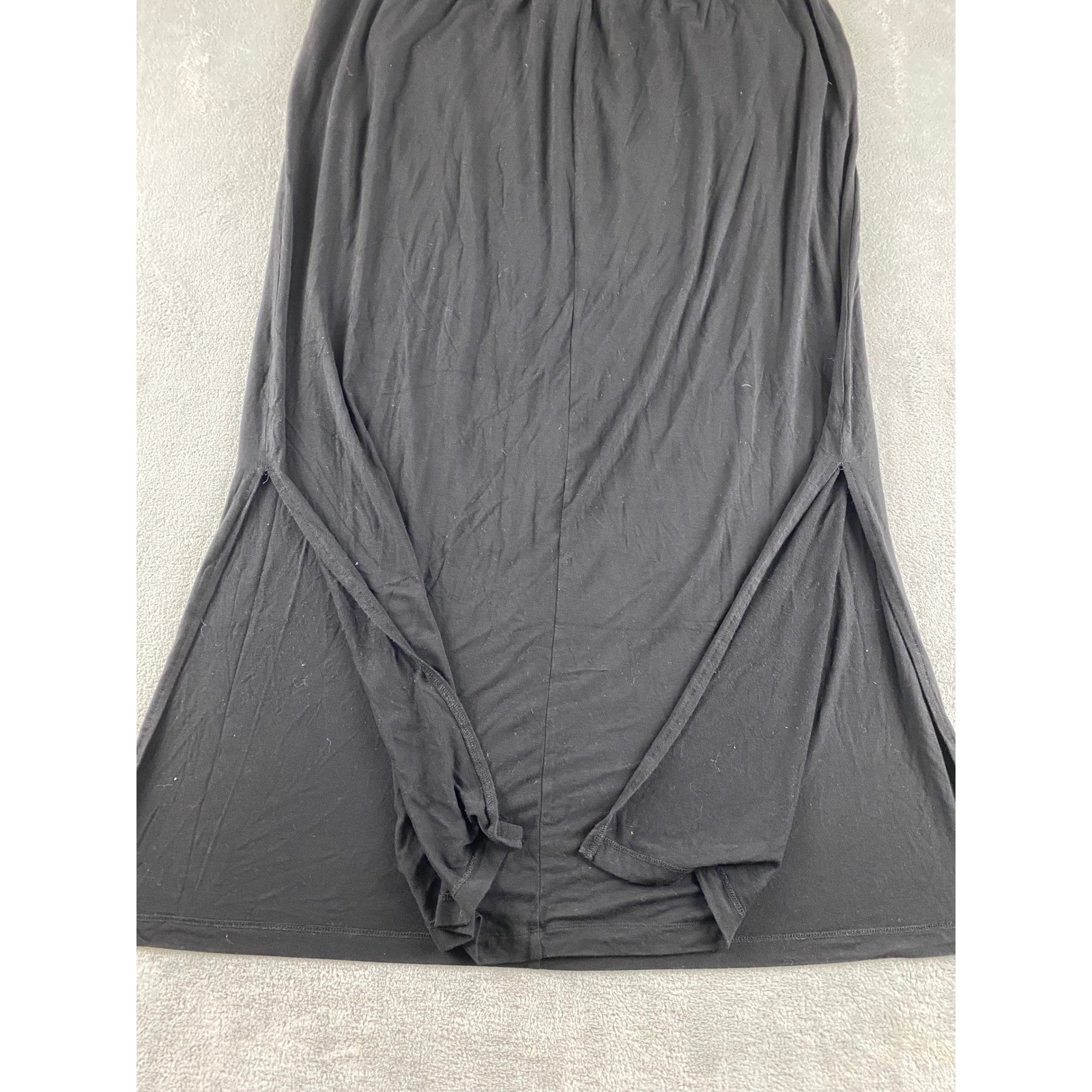 Basic Editions Black Maxi Skirt Drawstring Waist … - image 12