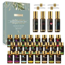 New MAYJAM Top 28 Essential Oil Set for Diffuser Massage, 24x5ml Singles, 4x10ml