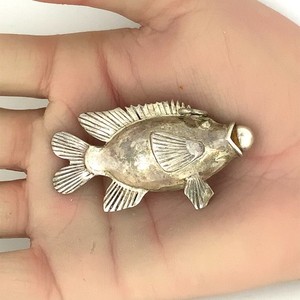 REO Co. Vintage Sterling Silver Fish Perfume Flask Vial Pendant