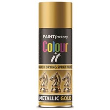 Gold Metallic Spray Paint Aerosol Auto Matt Gloss Lacquer Wood Metal 200ml