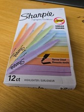 Sharpie Pocket Highlighters, Mild Pastel Colors, Assorted, Chisel Tip, 12 Count