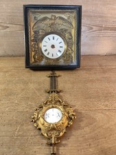 Image Clock Biedermeier Louis Philippe Embossed 1840 Clock Bird Flowers Pendulum