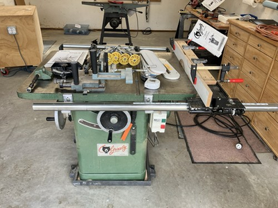 #ad Supberb GRIZZLY 10” Left Tilting TABLE SAW; Perfect for Cabinets w accessories $1400.00