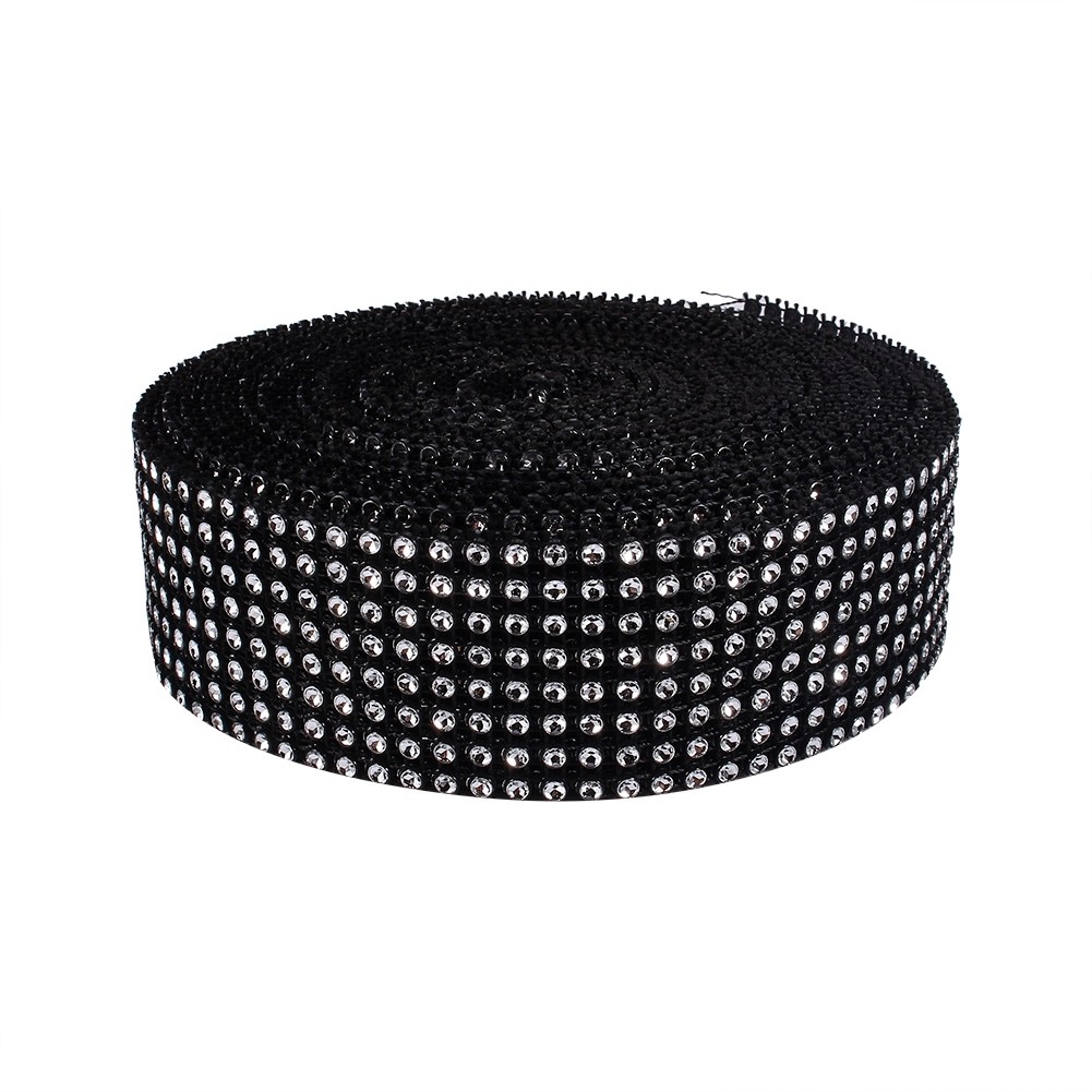 8 Rows Mesh Wrap Roll Crystal Ribbon Rhinestone Ribbon Sparkling 10 Yard