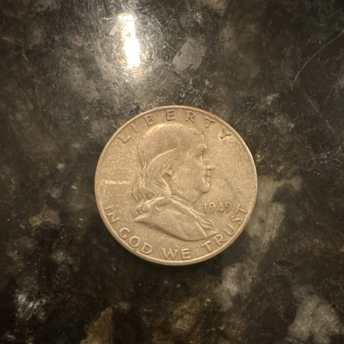 1949 Franklin Half Dollar Silver 50C Business Strike Circulated Uncertified Coin