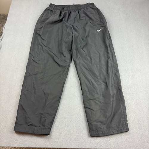 Nike Track Pants Men's 2XL Black Baggy Y2K Nylon Windbreaker Running Gym Workout