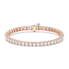 14K Rose Gold Plated 11CT Round Cut Lab-Created Diamond Women's Tennis Bracelet