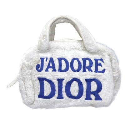 DIOR J'Adore Dior Terry Towel White Cloth Hand Bag Used made in France