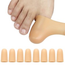 8 Pack Silicone Big Toe Protectors Women  Men Toe Caps Beige-8 Pcs large 