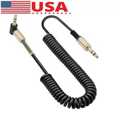 3.5mm Male to Male Cable Cord L-Shaped Right Angle Car Audio Headphone Lot