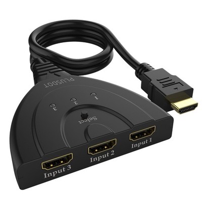HDMI Switch, 3-Port HDMI Switch Splitter 3x1 Selector with Pigtail Cable HD 1...
