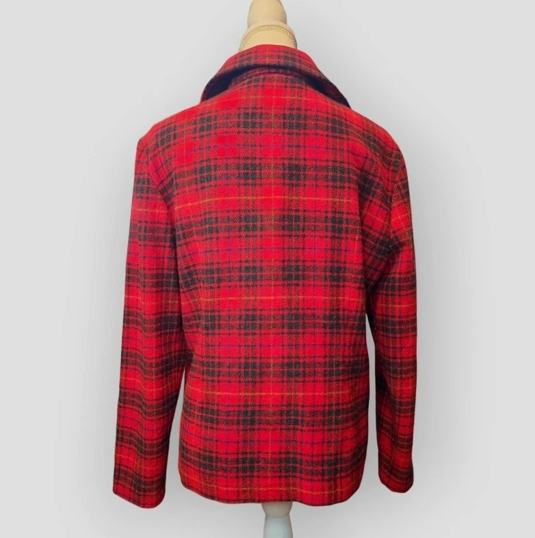 Abrigo de Colección NY & Co Lana a Cuadros Tareas M Chaqueta Camisa Chaqueta Rojo Otoño Pescador Foto 2 de 4