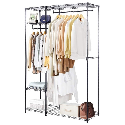 Garment Rack Clothing Rack, Heavy Duty Free Standing Closet Organizer with St...