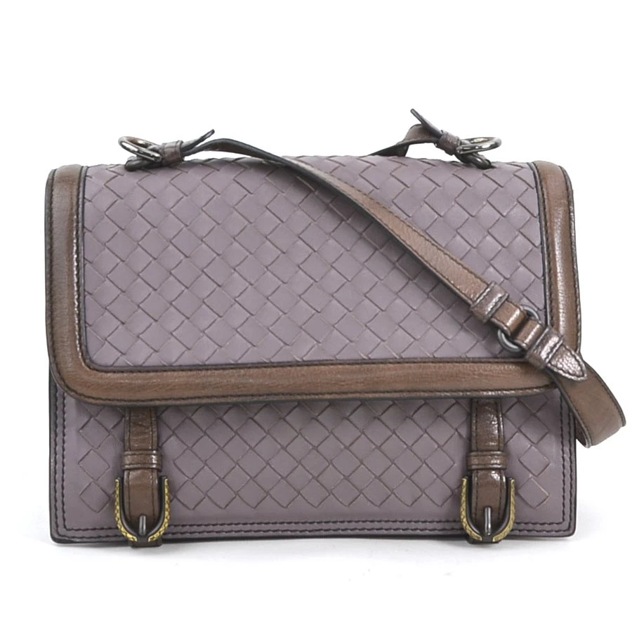 Bottega Veneta — Auth BOTTEGAVENETA Intrecciato Shoulder Bag Purple/Brown Leather - e60474a
