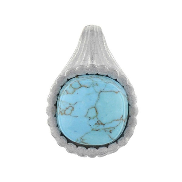Cavill TüRkis SilberanhäNger 925 Sterling 2,35Ct Kissen Cabochon Blau-image
