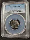 🌟 1959 Roosevelt Silver Dime PCGS MS65 FB FULL BANDS Coin