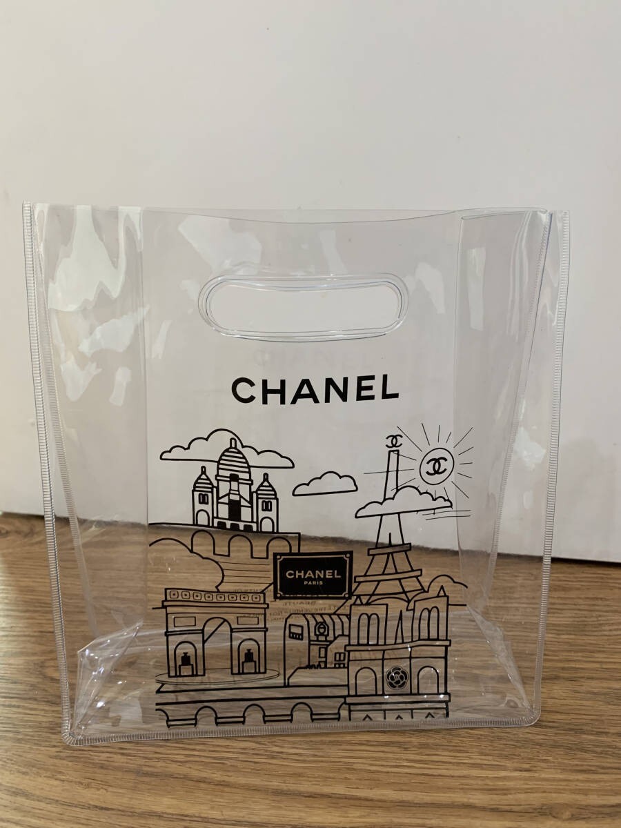 CHANEL BEAUTE Novelty Clear Purse Mini Tote Handbag PVC 25 x CHANEL BEAUTE Novelty Clear Purse Mini Tote Handbag PVC 25 x