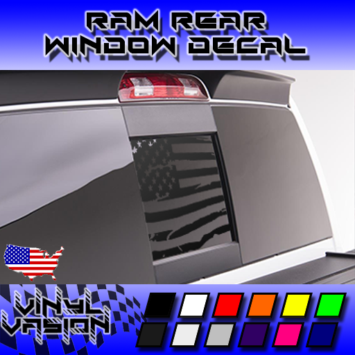 Oracal Distressed American Flag Decal For 2019+ Dodge Ram Rear Sliding Window