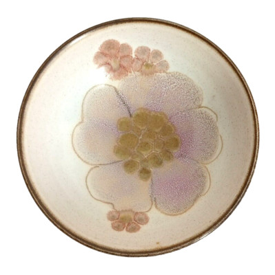 Vintage 1972 Denby Gypsy Dessert 5 3/4''  Bowl Pink Hand painted Flowers. EUC