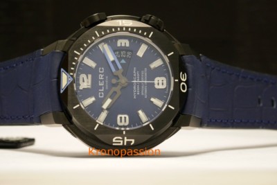 Clerc Hydroscaph H1 Certified Chronometer Black DLC Blue Dial New !