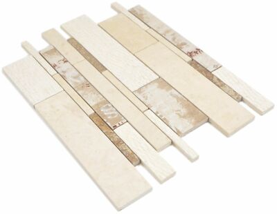Küchenfliese Marmorfliese Mosaikstäbchen braunbeige 180-A01STB f 10Mosaikmatten Küchenfliese Marmorfliese Mosaikstäbchen braunbeige 180-A01STB f 10Mosaikmatten