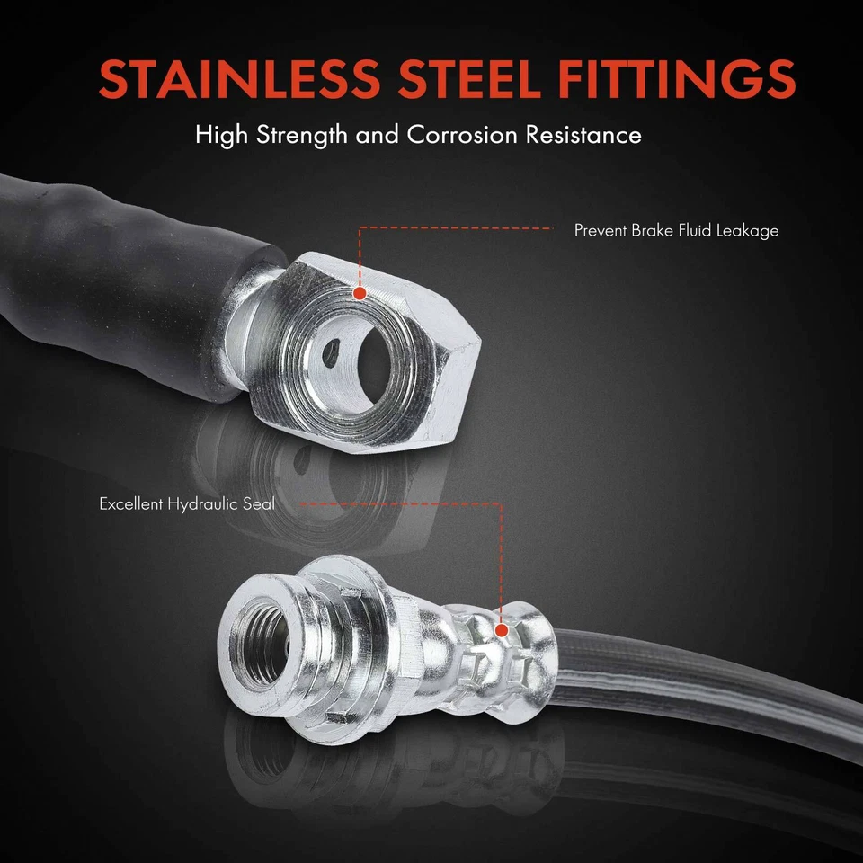 2x Manguera hidráulica de freno delantero para Chevrolet Impala 1979-1985 Pontiac Cadillac Foto 4 de 4