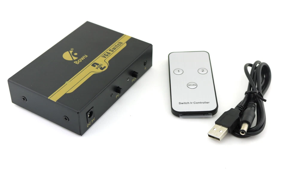 1x Remote Control VGA Switcher 2 to 1 out HD Video Computer Monitor Converter - Image 2 of 4