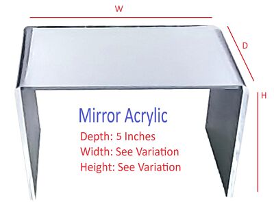T'z Tagz Any 5-Inch-Deep Mirror Acrylic Riser Display Stands 2 Pack