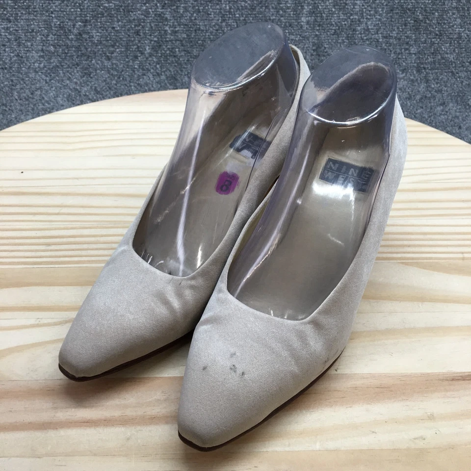 Zapatos de salón Nine West Heels para mujer 8 M Dalton vestido sin cordones punta gatito gris Foto 3 de 4